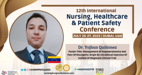 Dr. Yojhan Quiñonez_12th International Nursing, Healthcare & Patient Safety Conference