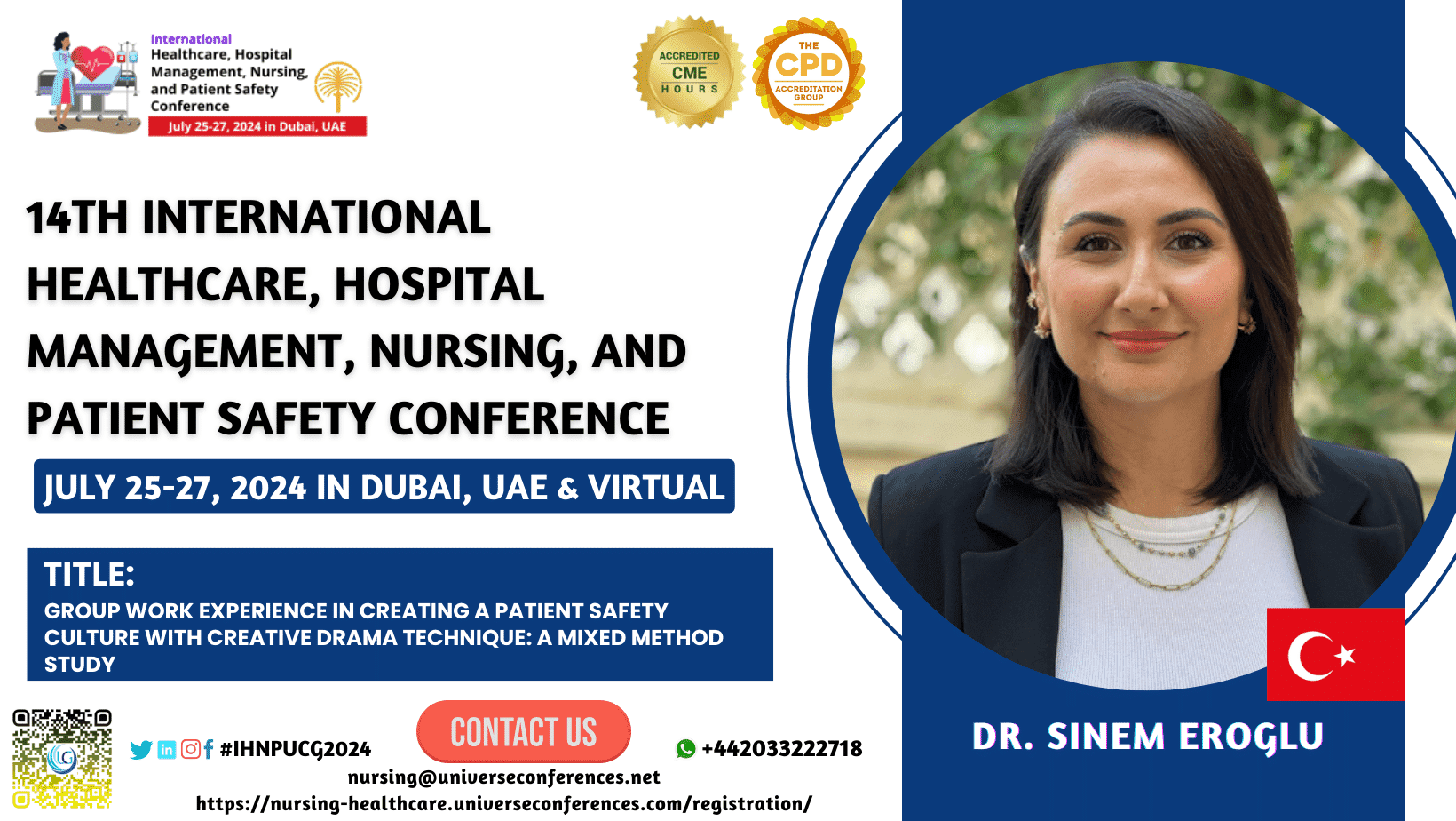 Dr. Sinem Eroglu _14th International Healthcare, Hospital Management, Nursing, and Patient Safety Conference