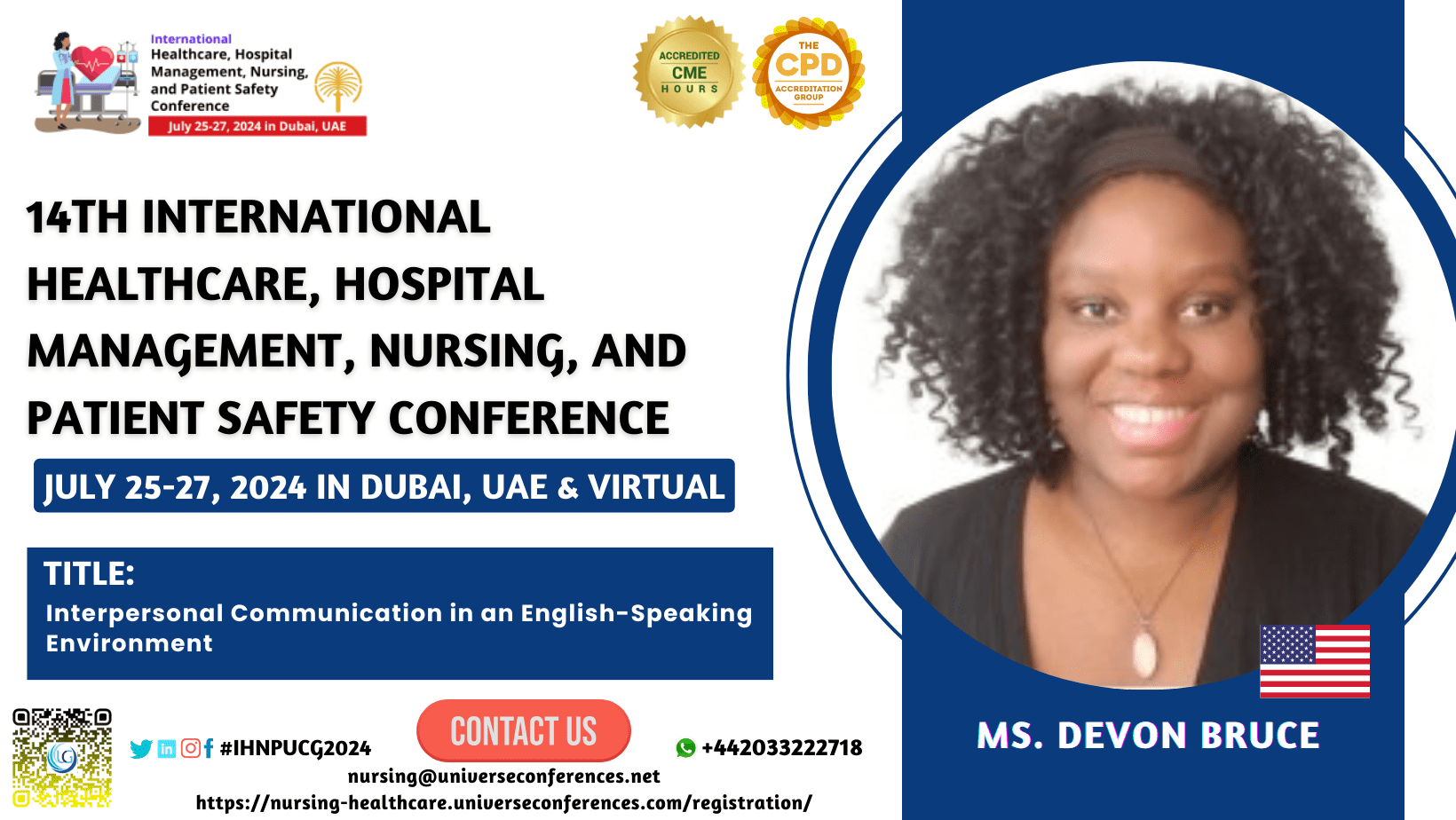 Ms. Devon Bruce_14th International Healthcare, Hospital Management, Nursing, and Patient Safety Conference