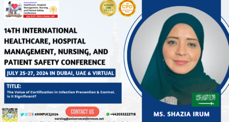 Ms. Shazia Irum_14th International Healthcare, Hospital Management, Nursing, and Patient Safety Conference