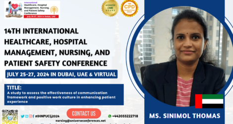 Ms. Sinimol Thomas_14th International Healthcare, Hospital Management, Nursing, and Patient Safety Conference